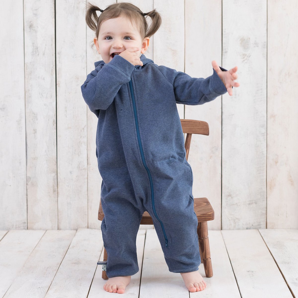 OrganicEra Biologische baby-jumpsuit met ritssluiting, indigo