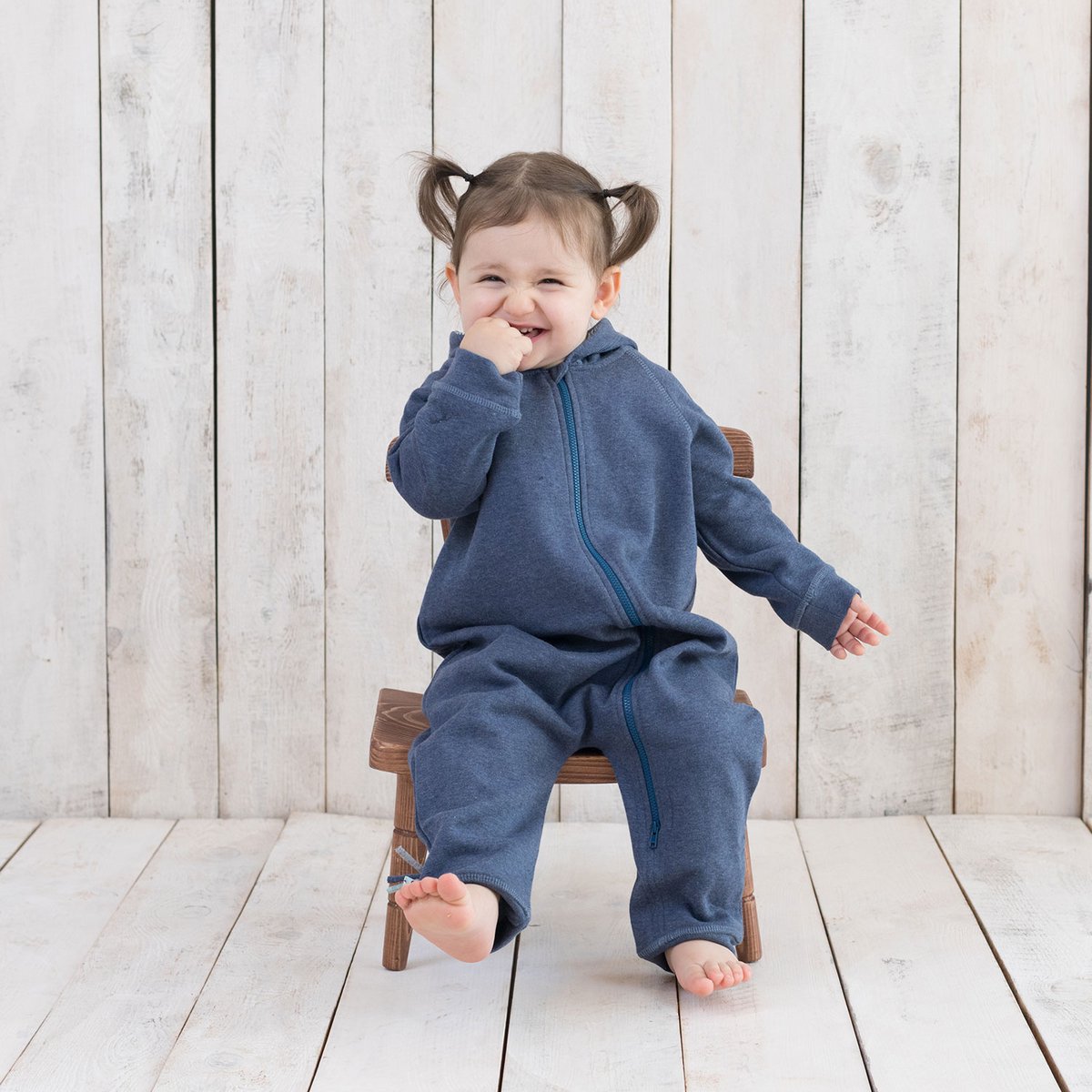 OrganicEra Biologische baby-jumpsuit met ritssluiting, indigo