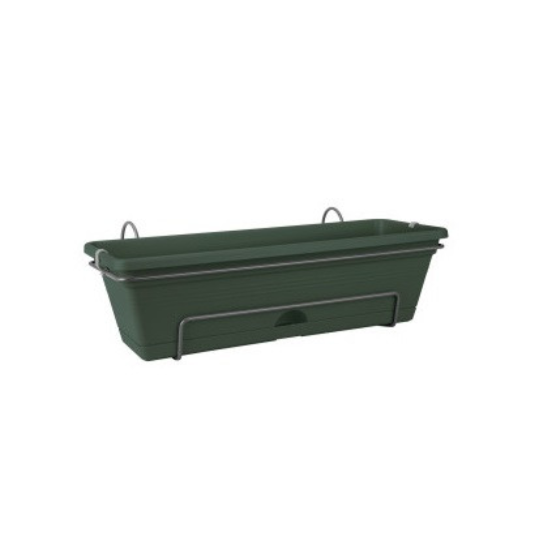 Jardinière de balcon - 50x17x26cm - verte