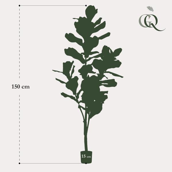 kunstplant - Ficus Lyrata - Tabaksplant - 150cm
