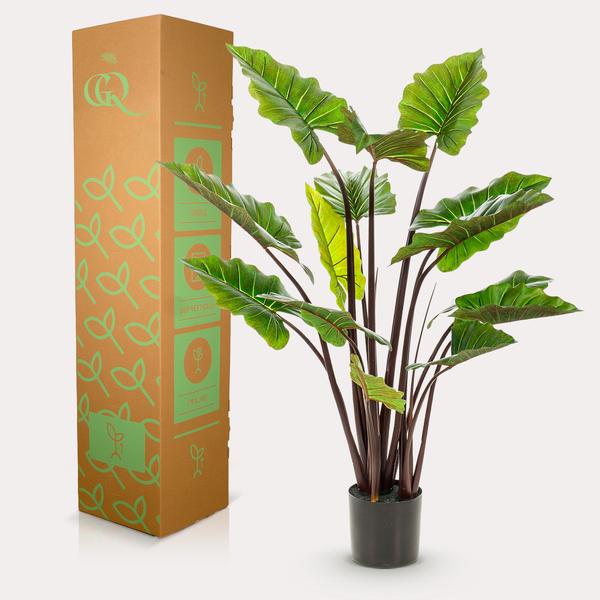 Plante artificielle - Colocasia Rose Chine - Oreille d'éléphant - 130 cm
