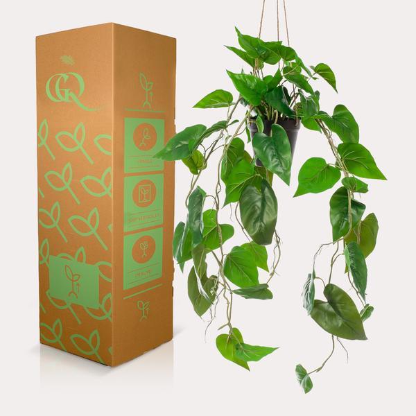 Plante artificielle - Philodendron scandens - Amateur d'arbres grimpants - 80 cm