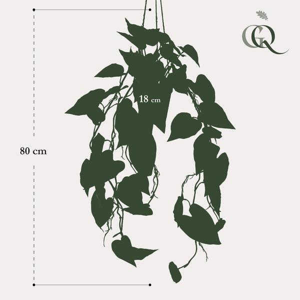 Plante artificielle - Philodendron scandens - Amateur d'arbres grimpants - 80 cm