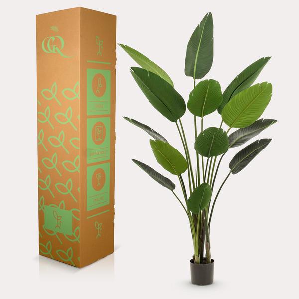 Plante artificielle - Strelitzia Nicolai - Fleur d'oiseau de paradis - 190 cm