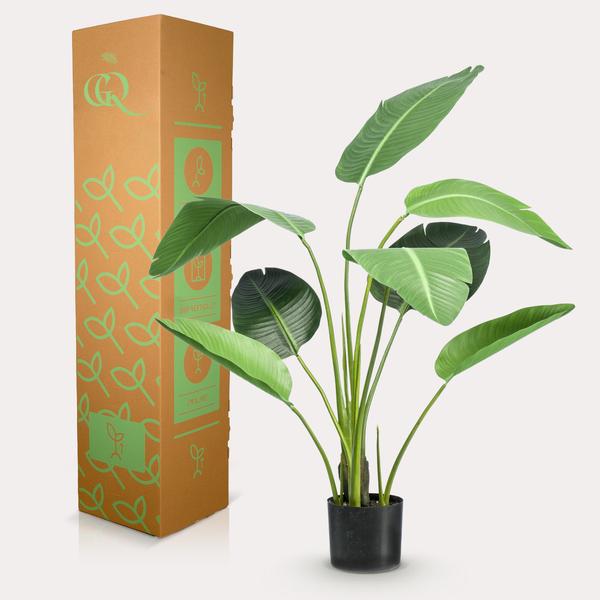 Plante artificielle - Strelitzia nicolai - Fleur d'oiseau de paradis - 120 cm