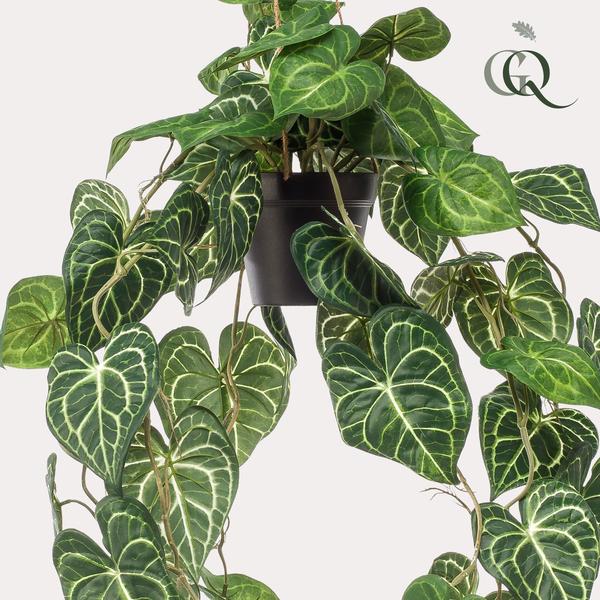 Plante artificielle - Anthurium Clarinervium - Plante veinée - 80 cm