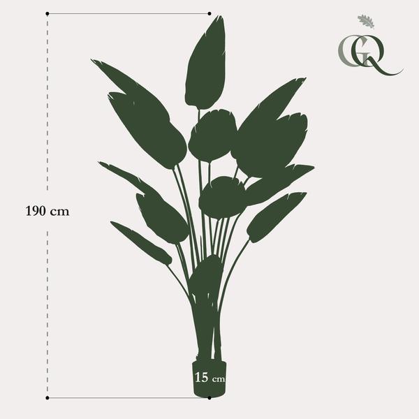 Plante artificielle - Strelitzia Nicolai - Fleur d'oiseau de paradis - 190 cm