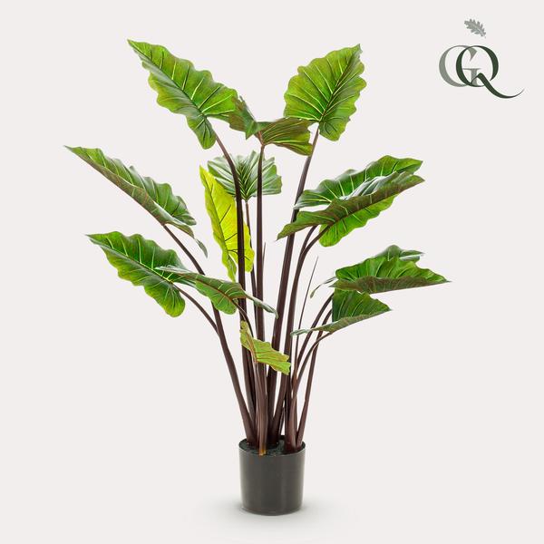Plante artificielle - Colocasia Rose Chine - Oreille d'éléphant - 130 cm
