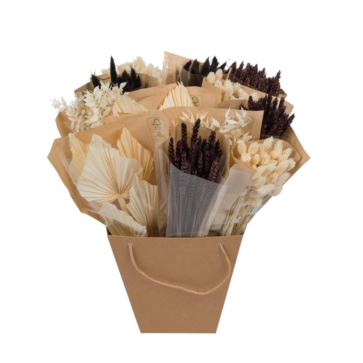 Dried flowers - Dried Mono Mix - Black&White - ↕50cm