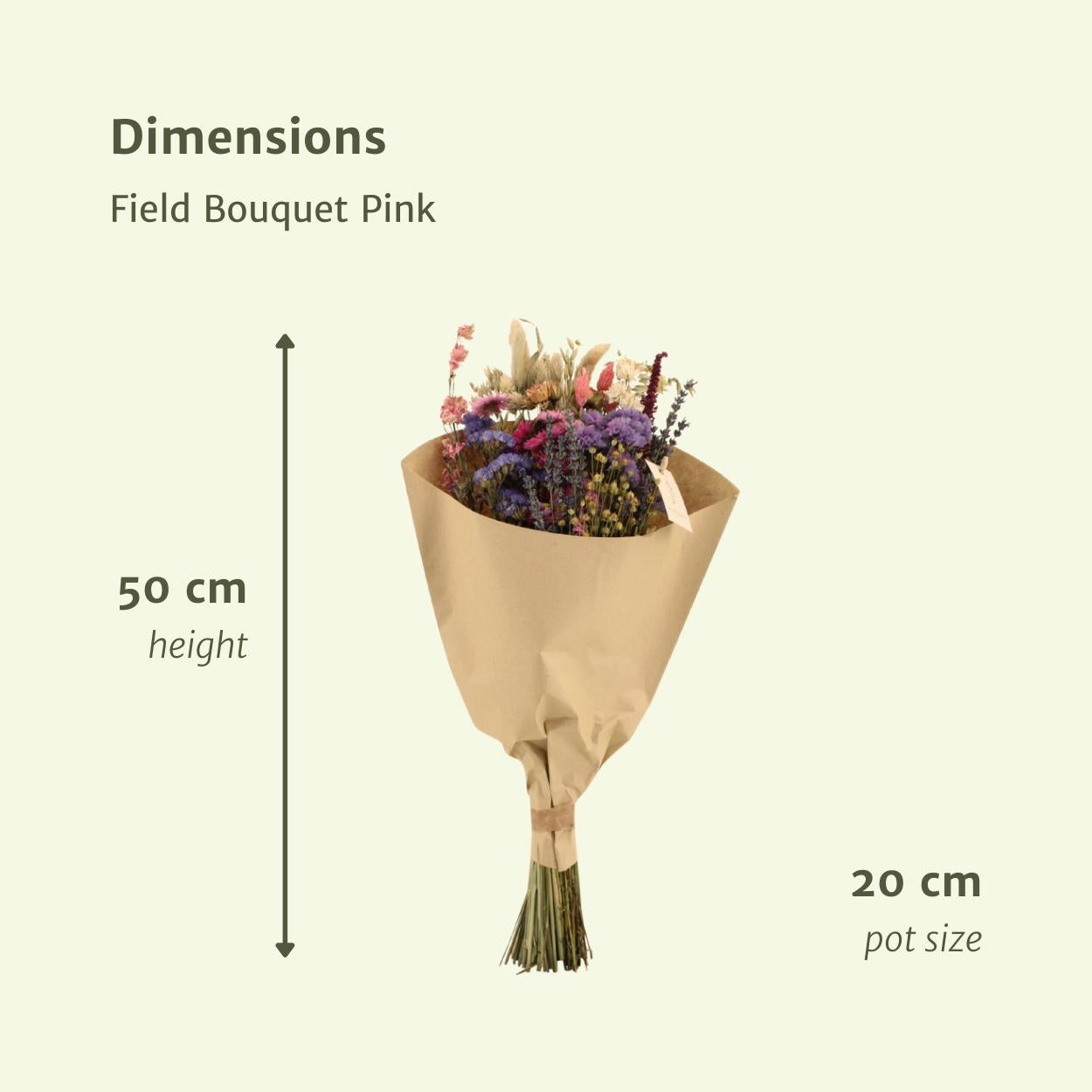 Droogbloemen Veld Boeket Medium - Roze Tinten