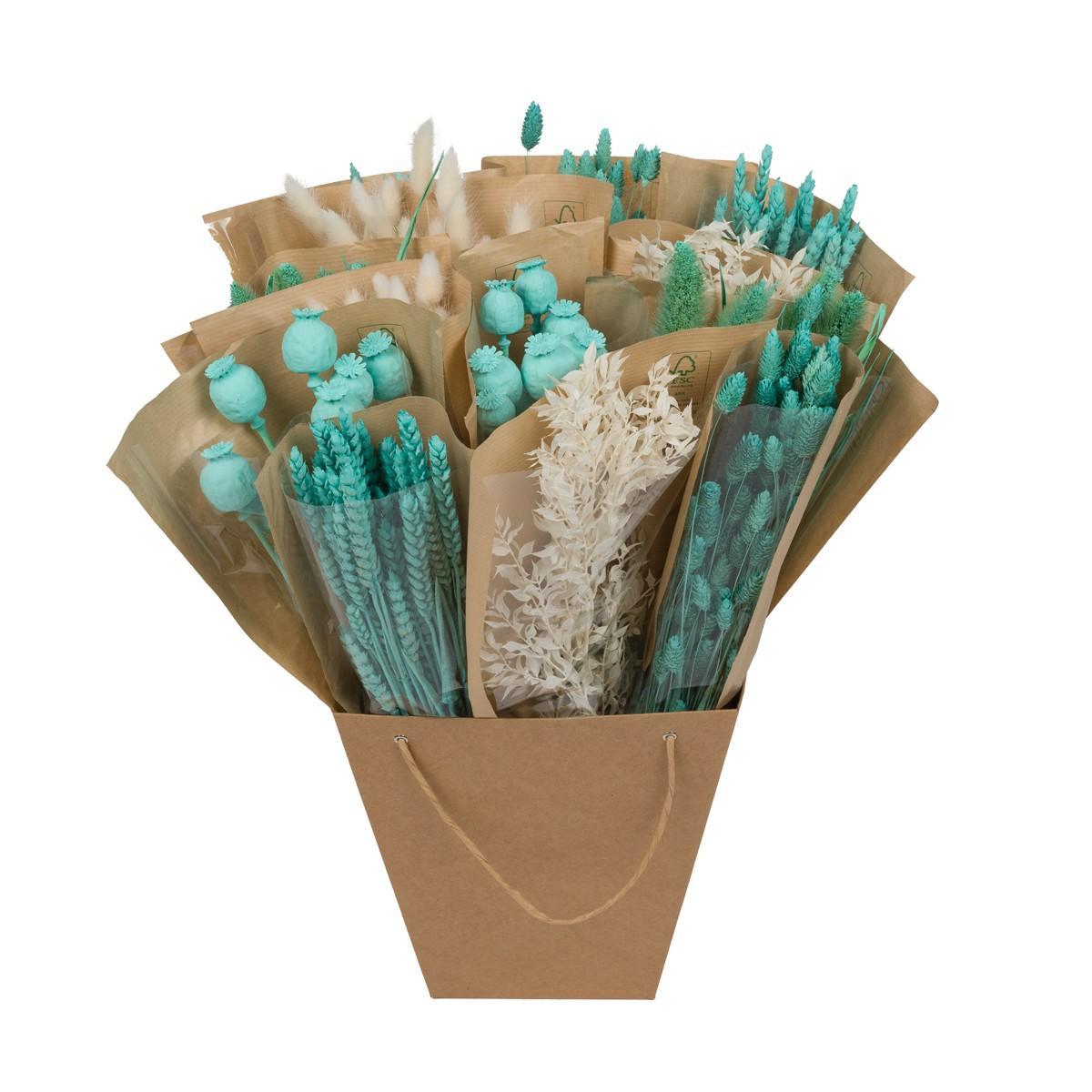Fleurs séchées - Mix Mono séché - Blanc Aqua - ↕50cm