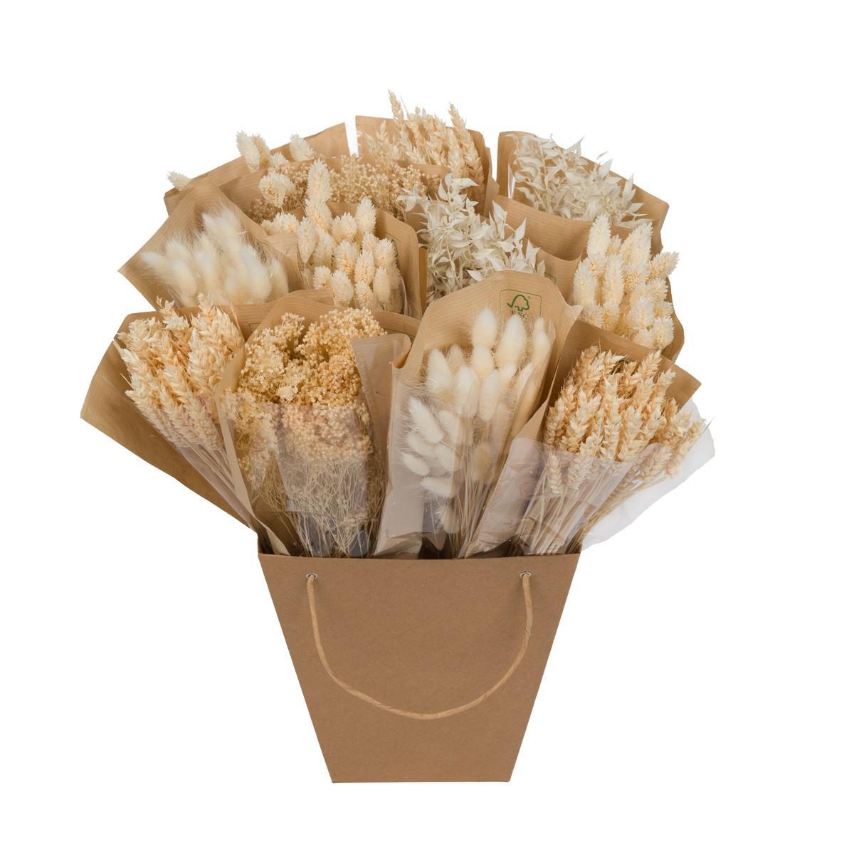 Fleurs séchées - Mix Mono séché - Blanc - ↕50cm
