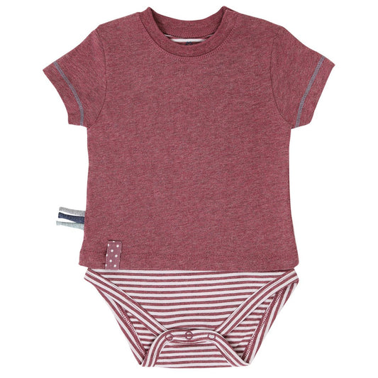 OrganicEra Organic Baby S/S T-shirt romper, bordeaux