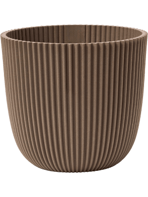 Pot Capi Nature Groove en taupe chaud - D17 cm