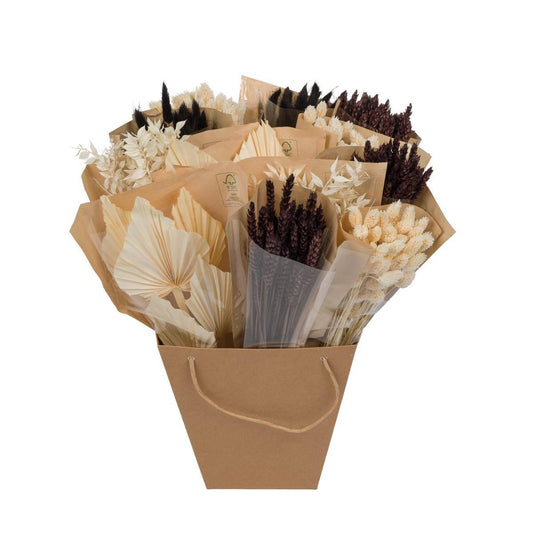 Droogbloemen - Dried Mono Mix - Black&White - ↕50cm