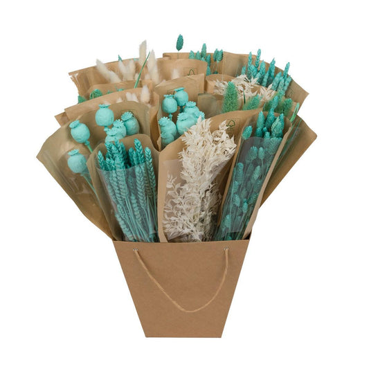 Droogbloemen - Dried Mono Mix - Aqua White - ↕50cm