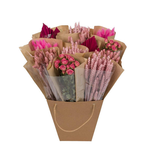 Droogbloemen - Dried Mono Mix - Pink - ↕50cm